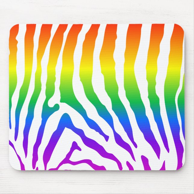 Alfombrilla De Ratón Patrón de cebra arco iris (Frente)