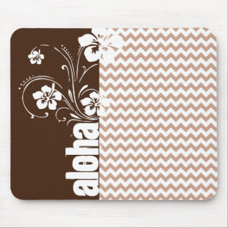Alfombrilla De Ratón Patrón de cheurón marrón; Aloha