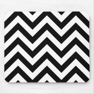 Alfombrilla De Ratón Patrón de chevrons de zigzag en blanco y negro