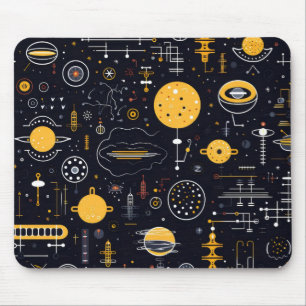 Alfombrilla De Ratón Patrón de ciencia ficción
