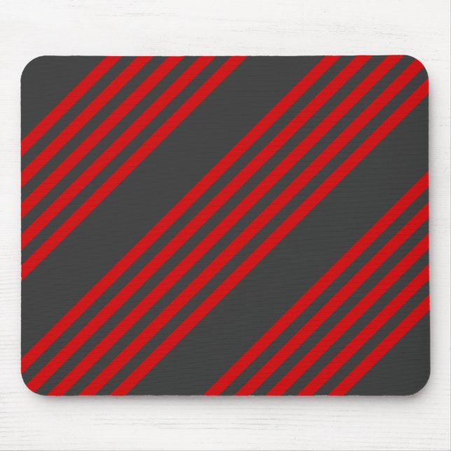 Alfombrilla De Ratón Patrón de cinco bandas de rojo y carbón vegetal (Frente)
