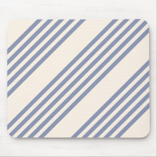 Alfombrilla De Ratón Patrón de cinco rayas azul-gris y beige