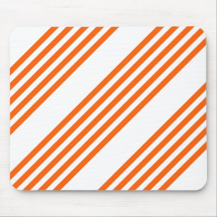 Alfombrilla De Ratón patrón de cinco rayas blanco y naranja