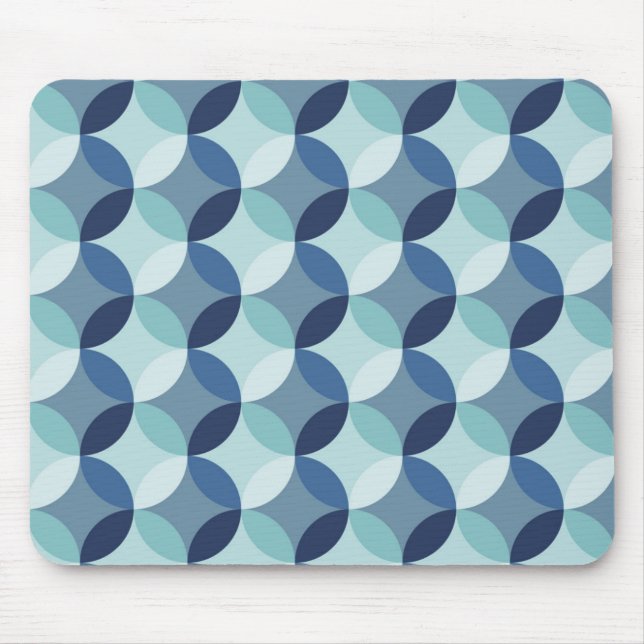Alfombrilla De Ratón Patrón de círculo azul (Frente)