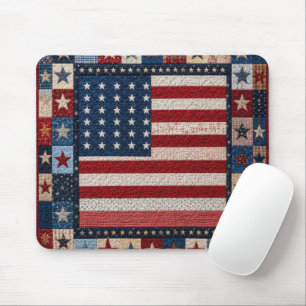 Alfombrilla De Ratón Patrón de colcha de la bandera americana