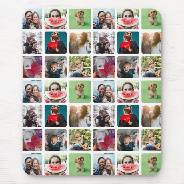 Alfombrilla De Ratón Patrón de Collage de fotos Keepsake moderno (Frente)