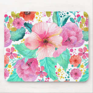 Alfombrilla De Ratón Patrón de color de color floral de color de agua c