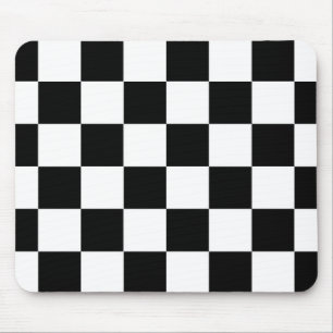 Alfombrilla De Ratón Patrón de comprobación de blanco negro