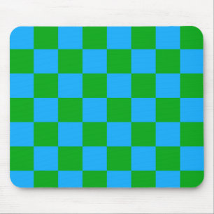 Alfombrilla De Ratón Patrón de comprobación verde azul