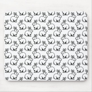 Alfombrilla De Ratón Patrón de conejos - Blanco y negro