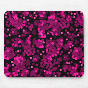 Alfombrilla De Ratón Patrón de confeti de puntos de polka rosa y burdeo
