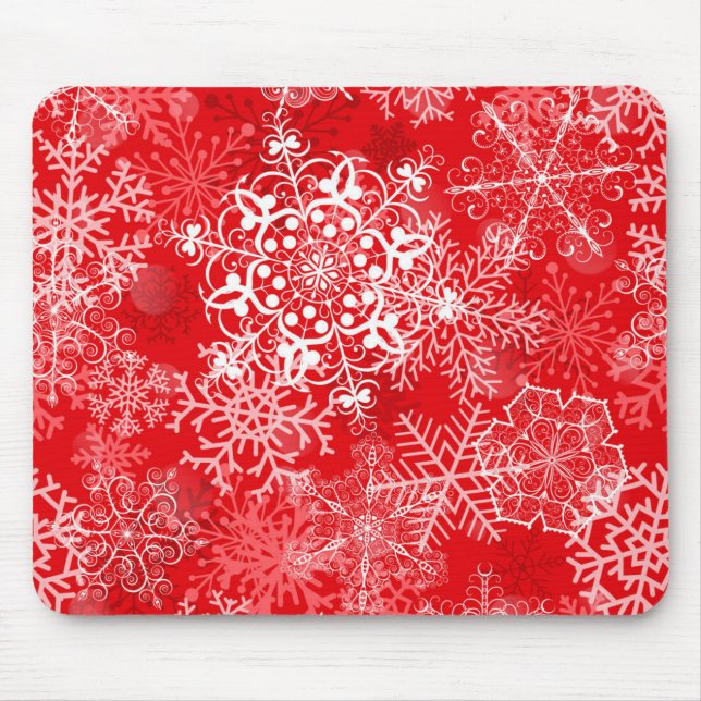 Alfombrilla De Ratón Patrón de copo de nieve (Frente)
