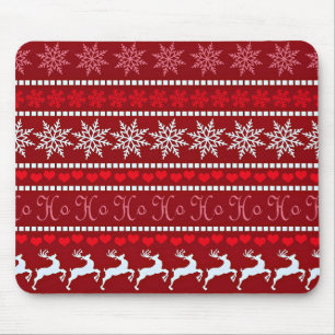 Alfombrilla De Ratón Patrón de copos de nieve de Navidades festivos
