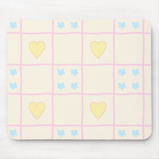 Alfombrilla De Ratón Patrón de corazón (Frente)