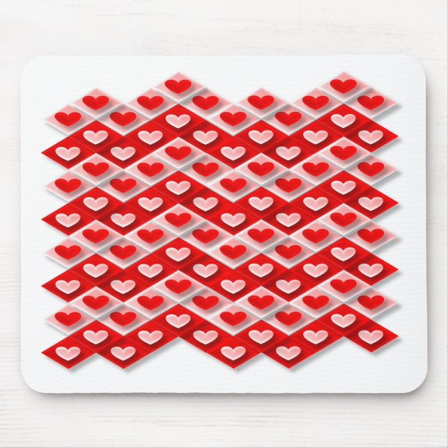 Alfombrilla De Ratón Patrón de corazón de amor (Frente)