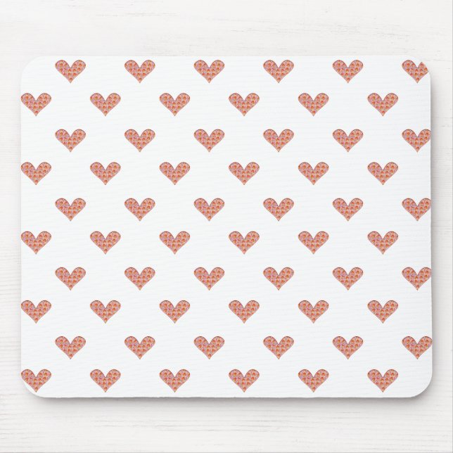 Alfombrilla De Ratón Patrón de corazón Rosa (Frente)