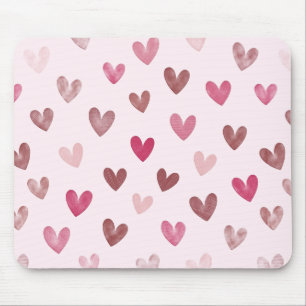 Alfombrilla De Ratón Patrón de Corazón Rosa Lindo – Diseño Romántico y