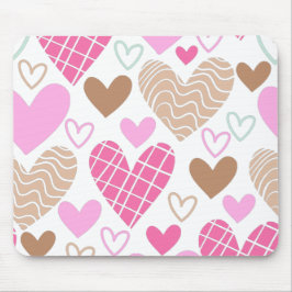 Alfombrilla De Ratón Patrón de corazones abstractos