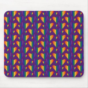 Alfombrilla De Ratón Patrón de corazones arco iris