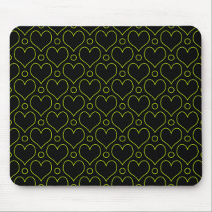 Alfombrilla De Ratón Patrón de corazones de amor y puntos de polka en v
