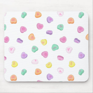 Alfombrilla De Ratón Patrón de corazones de golosinas día de San Valent