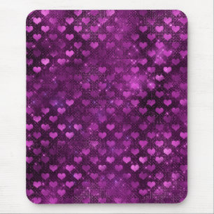 Alfombrilla De Ratón Patrón de Corazones de Purpurina Glam con Degradad