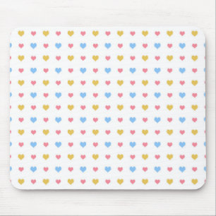 Alfombrilla De Ratón Patrón de Corazones Pequeños Coloridos Rosa Azul A