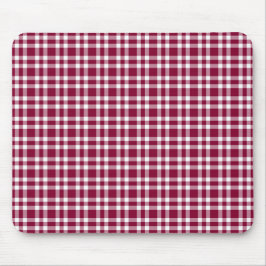 Alfombrilla De Ratón Patrón de Cuadro Burgundy Blanco