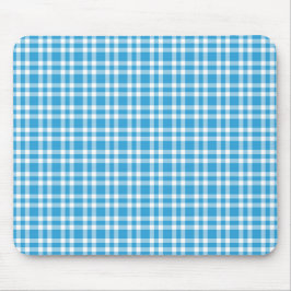 Alfombrilla De Ratón Patrón de Cuadro Escocés Azul Blanco