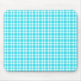 Alfombrilla De Ratón Patrón de Cuadro Escocés Azul Blanco