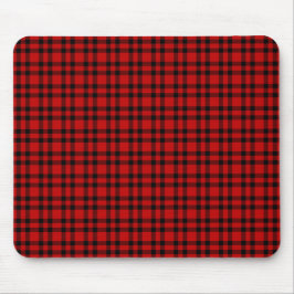 Alfombrilla De Ratón Patrón de Cuadro Escocés Rojo y Negro