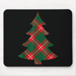 Alfombrilla De Ratón Patrón de Cuadros de Árbol de Navidad Rojo Verde F
