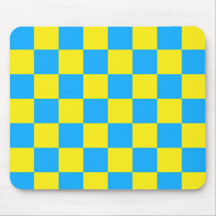 Alfombrilla De Ratón Patrón de cuadros de cuadros amarillos y azules