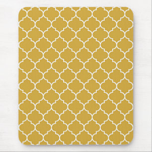 Alfombrilla De Ratón Patrón de Cuatrefoil Dorado