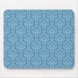 Alfombrilla De Ratón Patrón de Damasco Azul