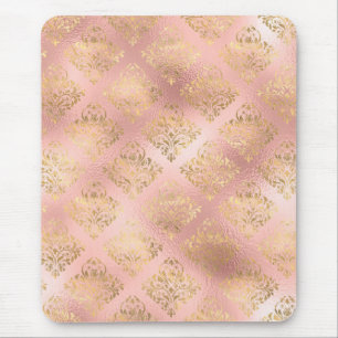 Alfombrilla De Ratón Patrón de Damasco de vidrio de Relieve metalizado 
