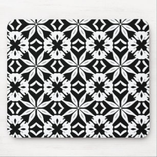 Alfombrilla De Ratón patrón de Damasco en blanco y negro