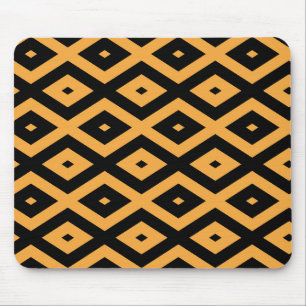 Alfombrilla De Ratón Patrón de diamante amarillo y negro