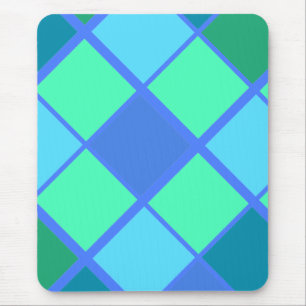 Alfombrilla De Ratón Patrón de diamante azul y verde