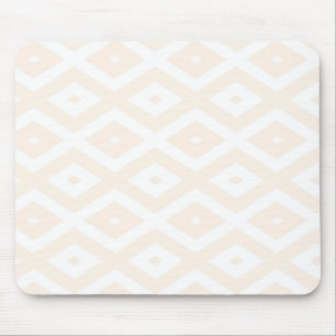 Alfombrilla De Ratón Patrón de diamante beige y blanco
