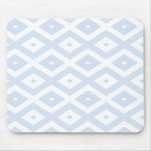 Alfombrilla De Ratón Patrón de diamante blanco y azul pálido
