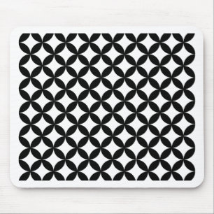 Alfombrilla De Ratón Patrón de diamante blanco y negro