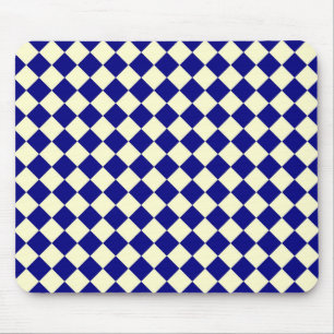 Alfombrilla De Ratón Patrón de diamante de cuadros amarillo azul