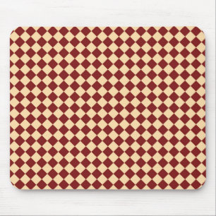 Alfombrilla De Ratón Patrón de diamante de cuadros rojos y amarillos