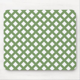 Alfombrilla De Ratón Patrón de diamante de cuadros verdes y blancos