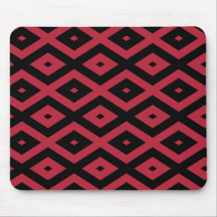 Alfombrilla De Ratón Patrón de diamante rojo y negro