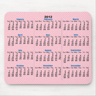 Alfombrilla De Ratón Patrón de diamante rosa 2012 Mousepad de calendari
