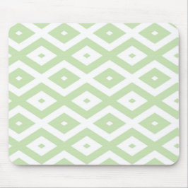 Alfombrilla De Ratón Patrón de diamante verde pálido y blanco