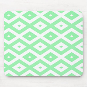 Alfombrilla De Ratón Patrón de diamante verde y blanco