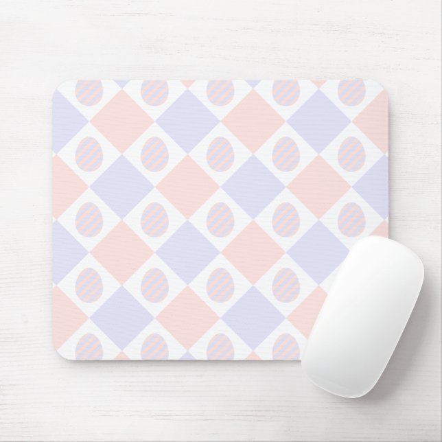 Alfombrilla De Ratón Patrón de diamantes de Pascua con huevos decorados (Con ratón)